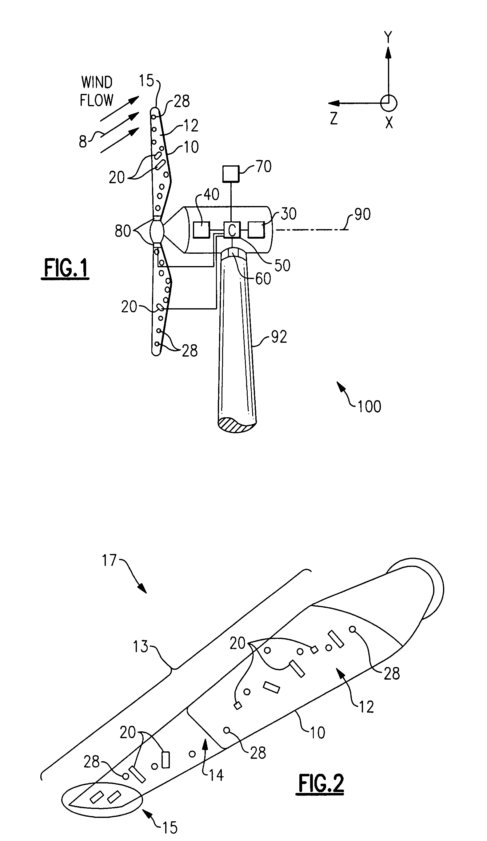 Power loss reduction in turbulent wind for a wind turbine using localized sensing and control