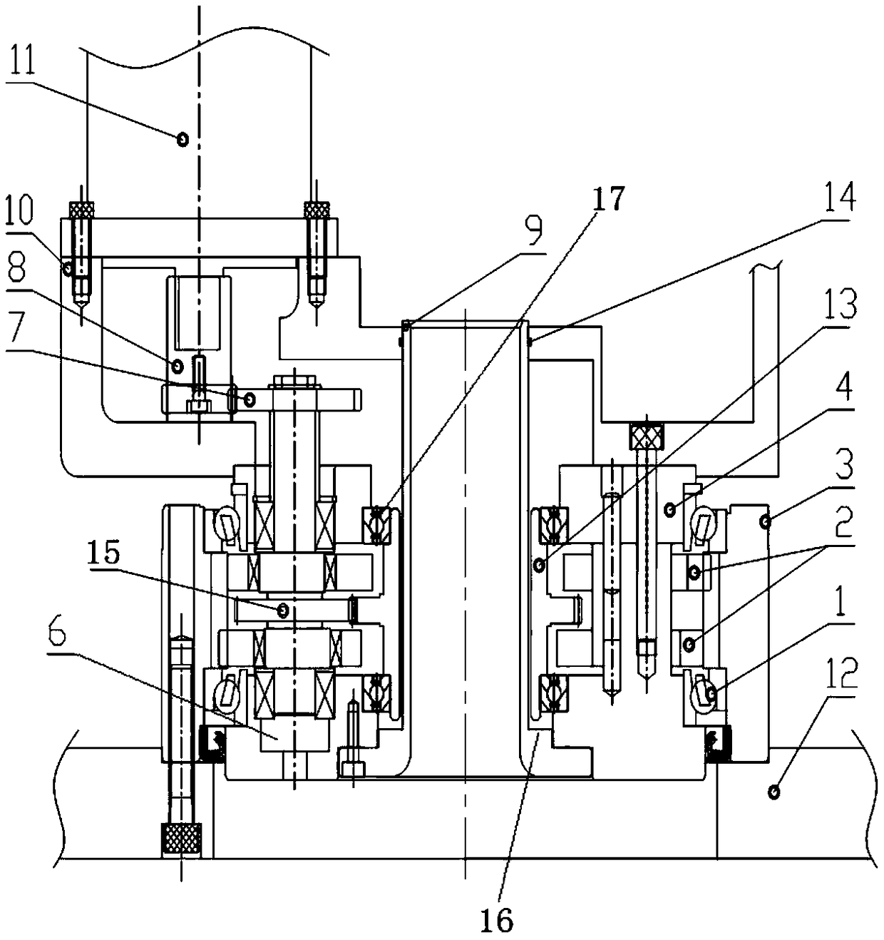 Hollow decelerating device for robot