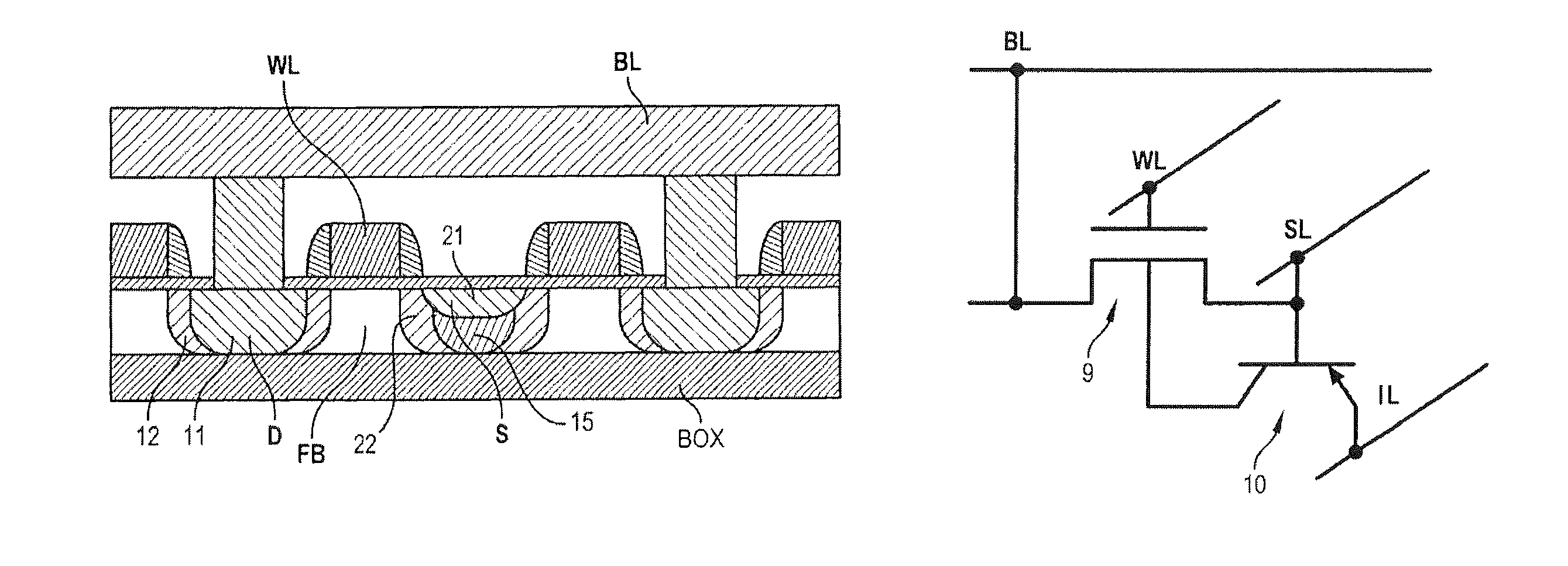 DRAM memory cell having a vertical bipolar injector