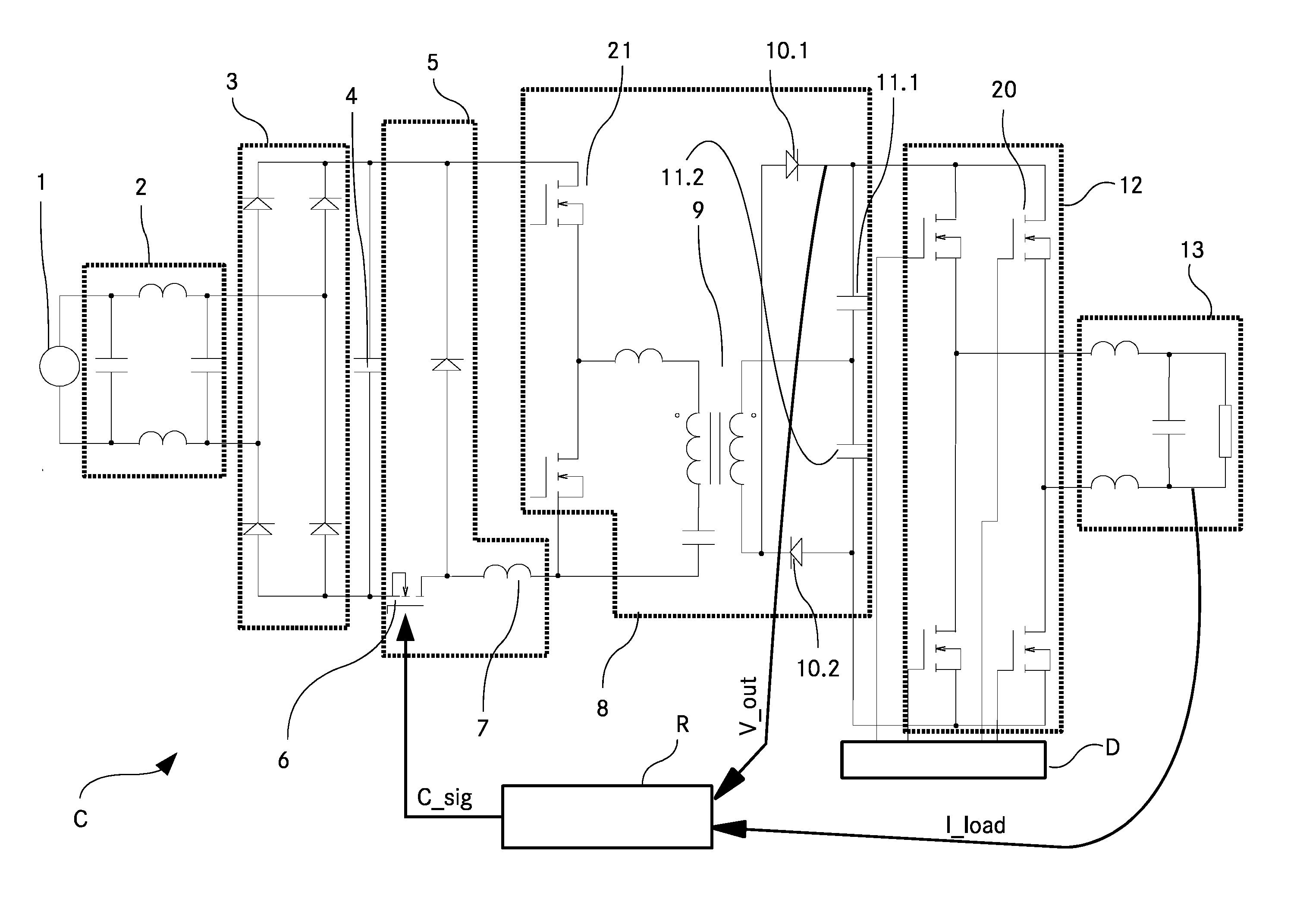 Synchronized isolated ac-ac converter with variable regulated output voltage