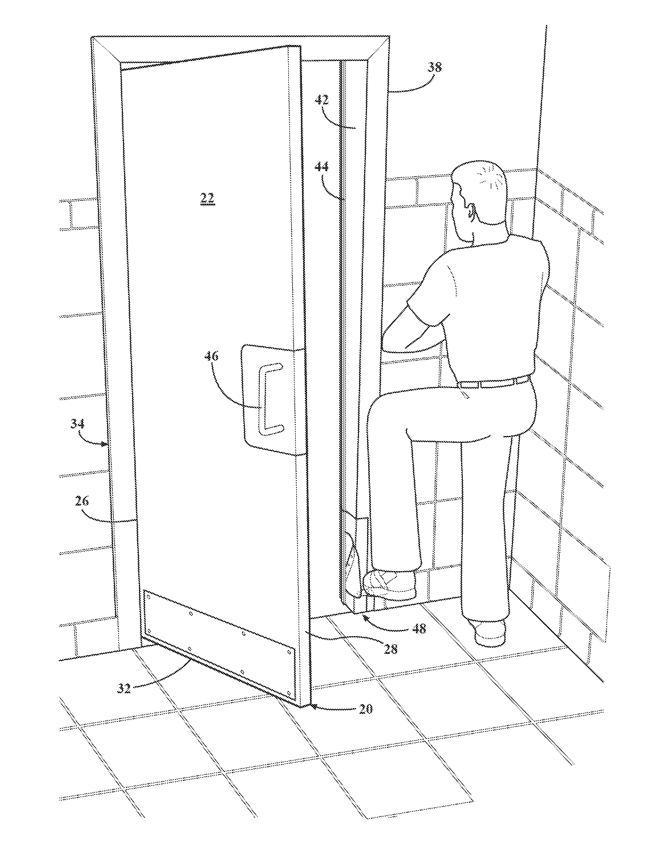 Foot operated sanitary door opener