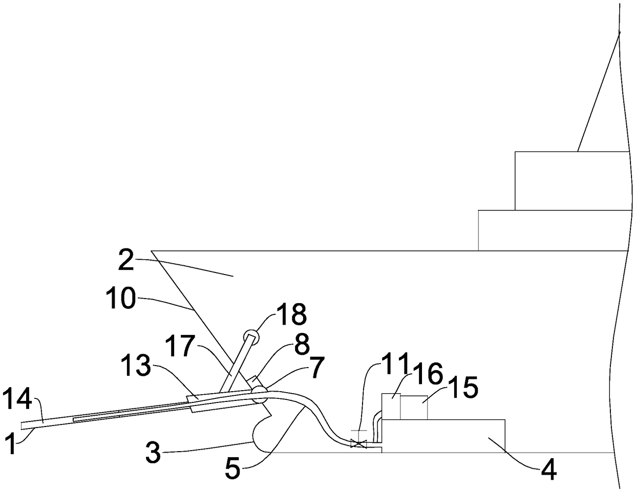 Device and method for reducing wave-making resistance of warship