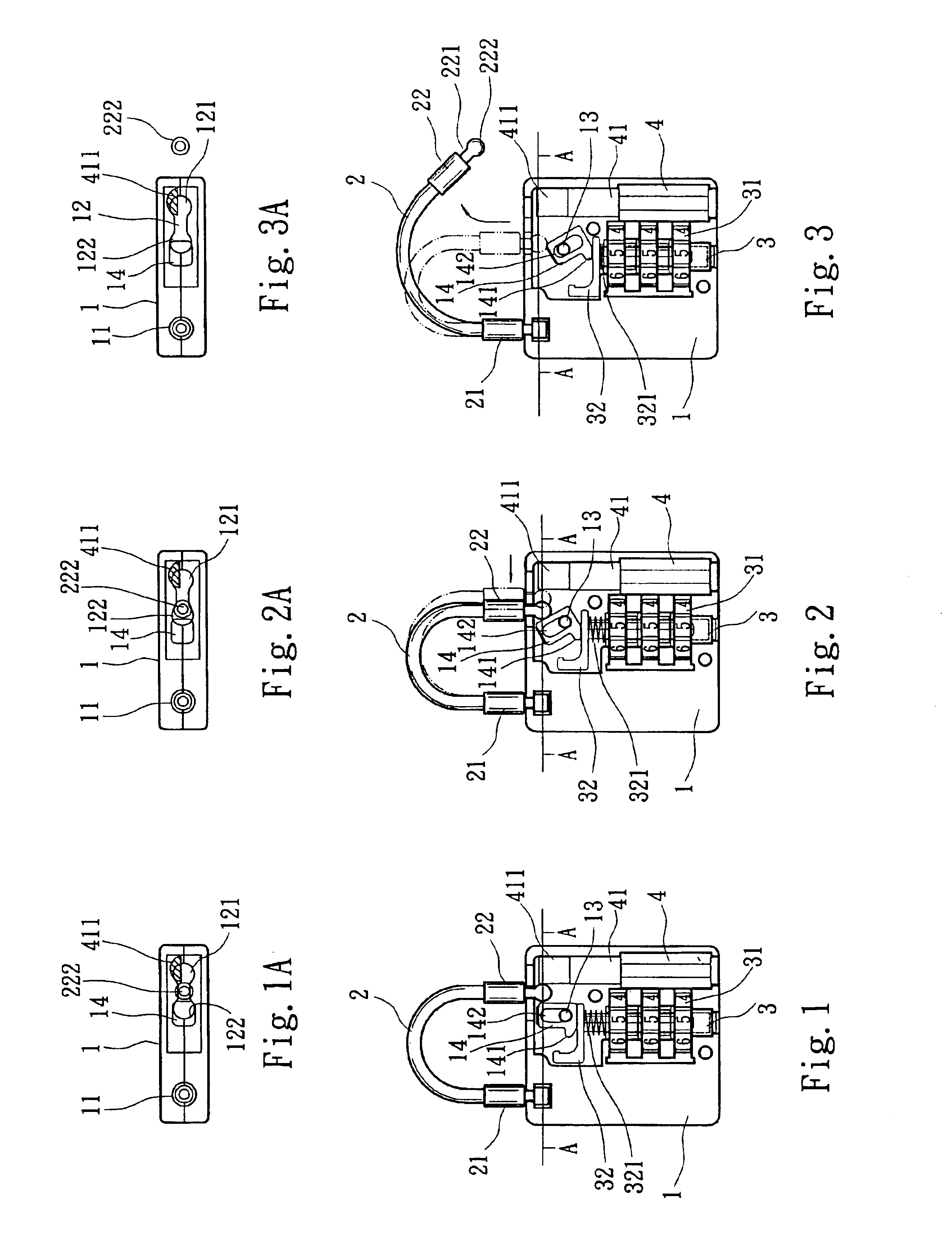 Lock with bendable shackle element openable in two ways