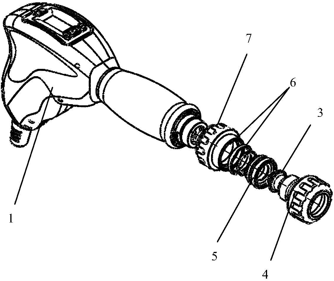 Baric ballistic shock wave therapeutic apparatus with shock head buffering structure