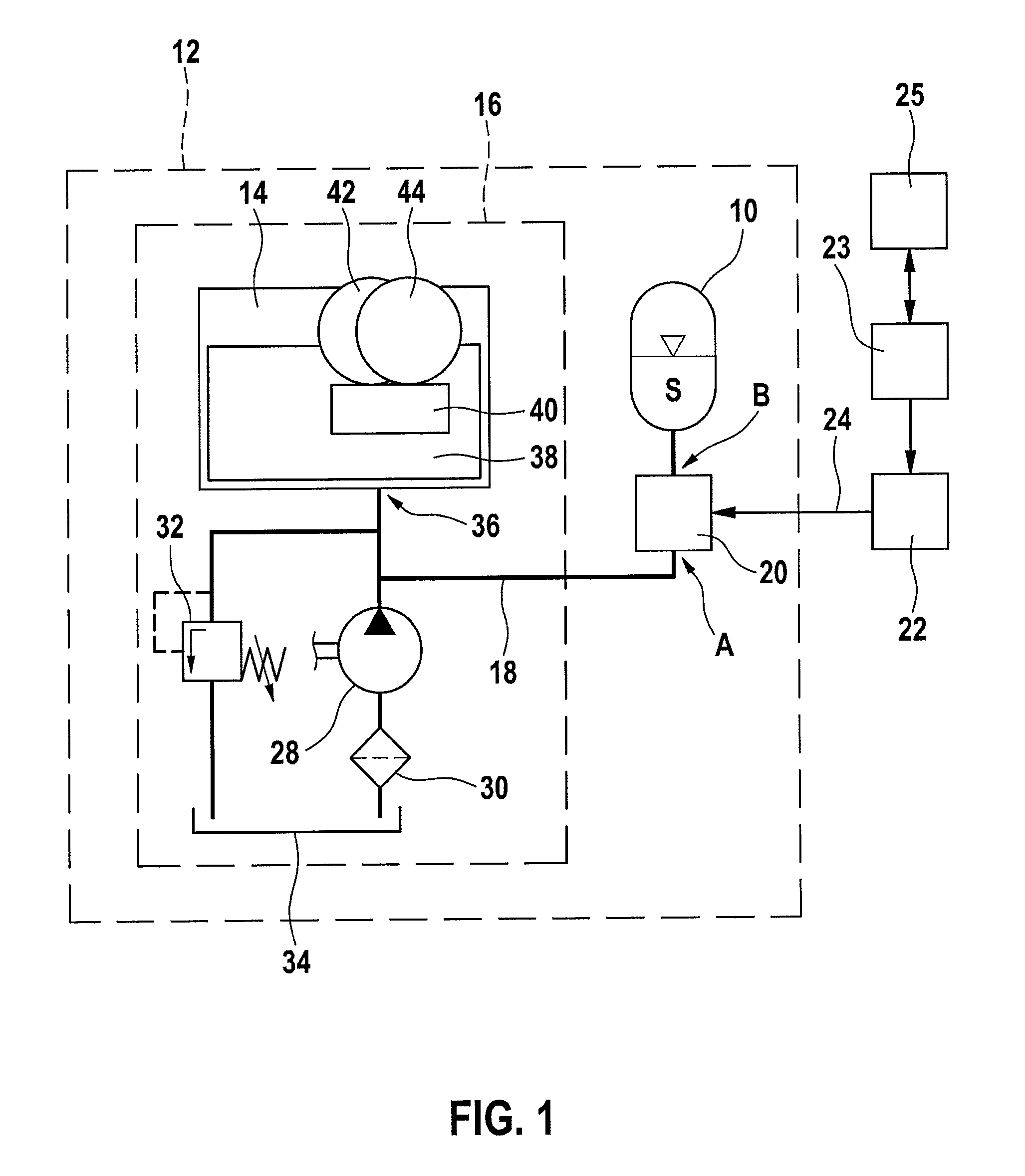 Device for controlling a hydraulic accumulator of a hydraulic system