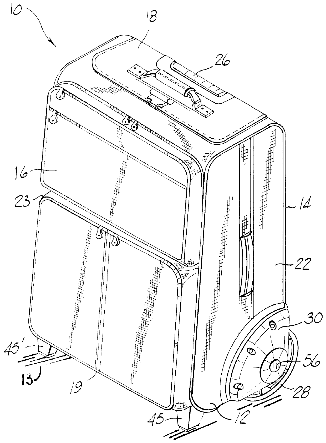 Large-wheeled luggage case
