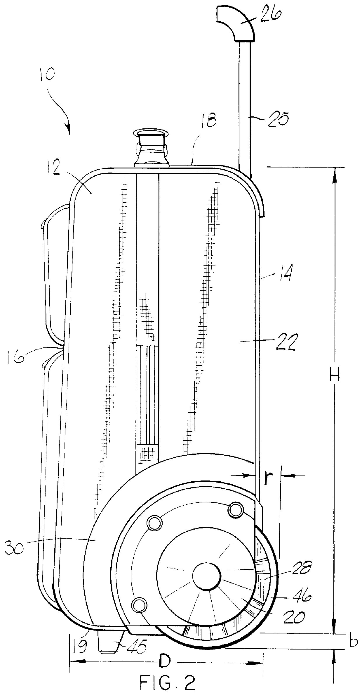 Large-wheeled luggage case