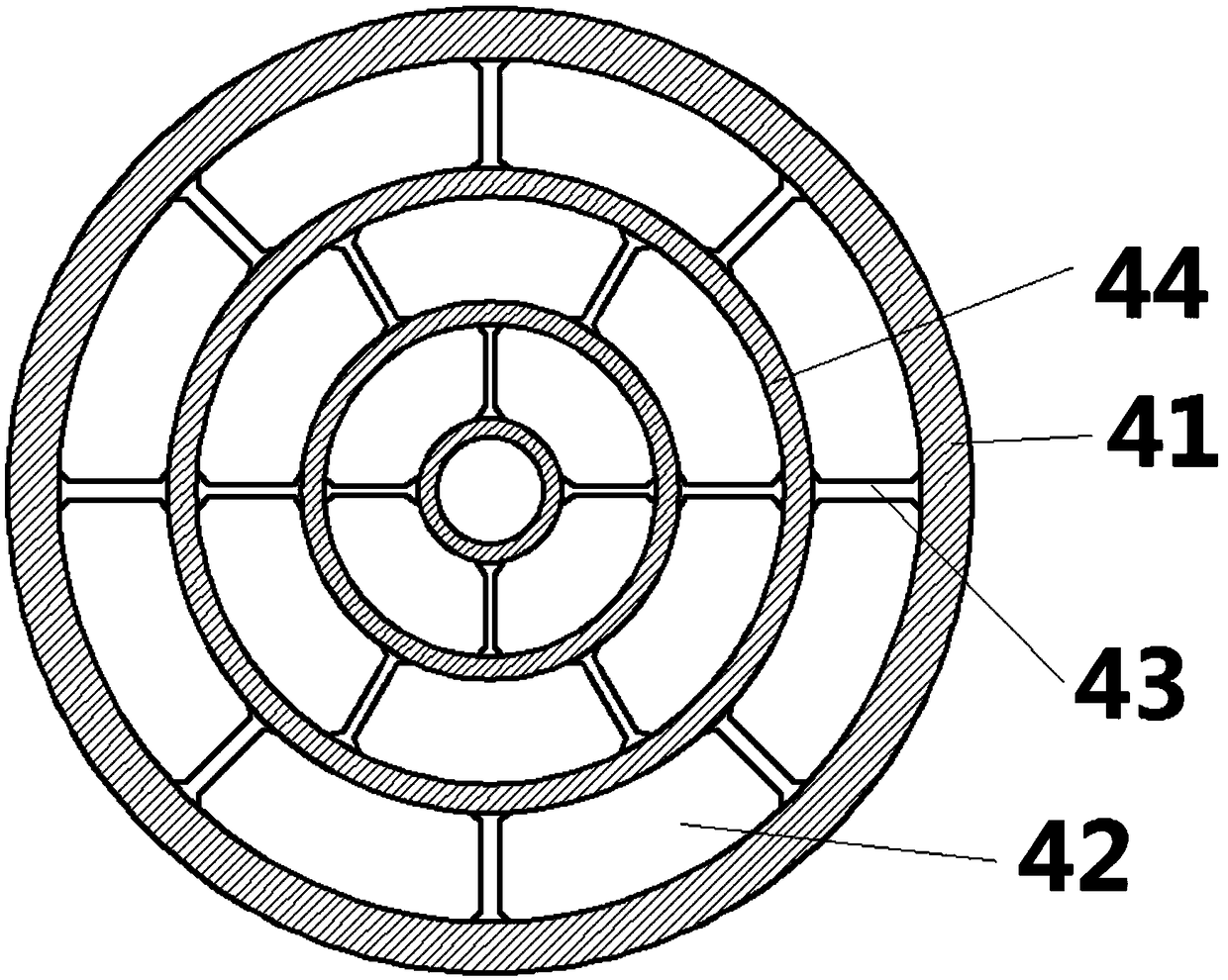 A loop heat pipe with the height direction of the annular partition device changing