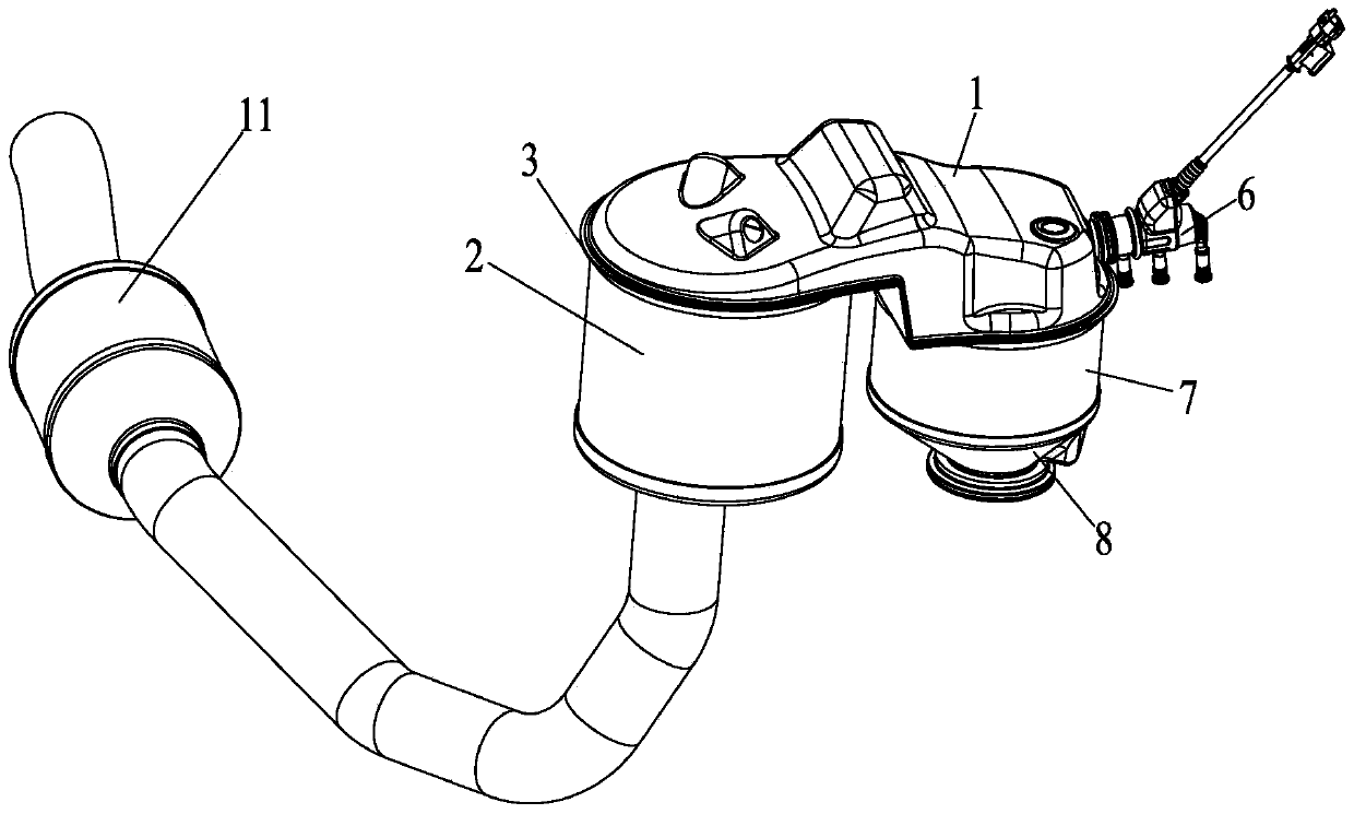 Close-coupled scr post-processing packaging structure for light-duty diesel vehicles