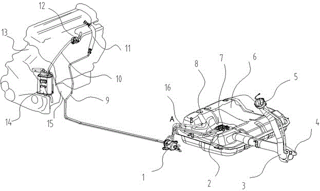 Vehicle fuel feeding and evaporation system