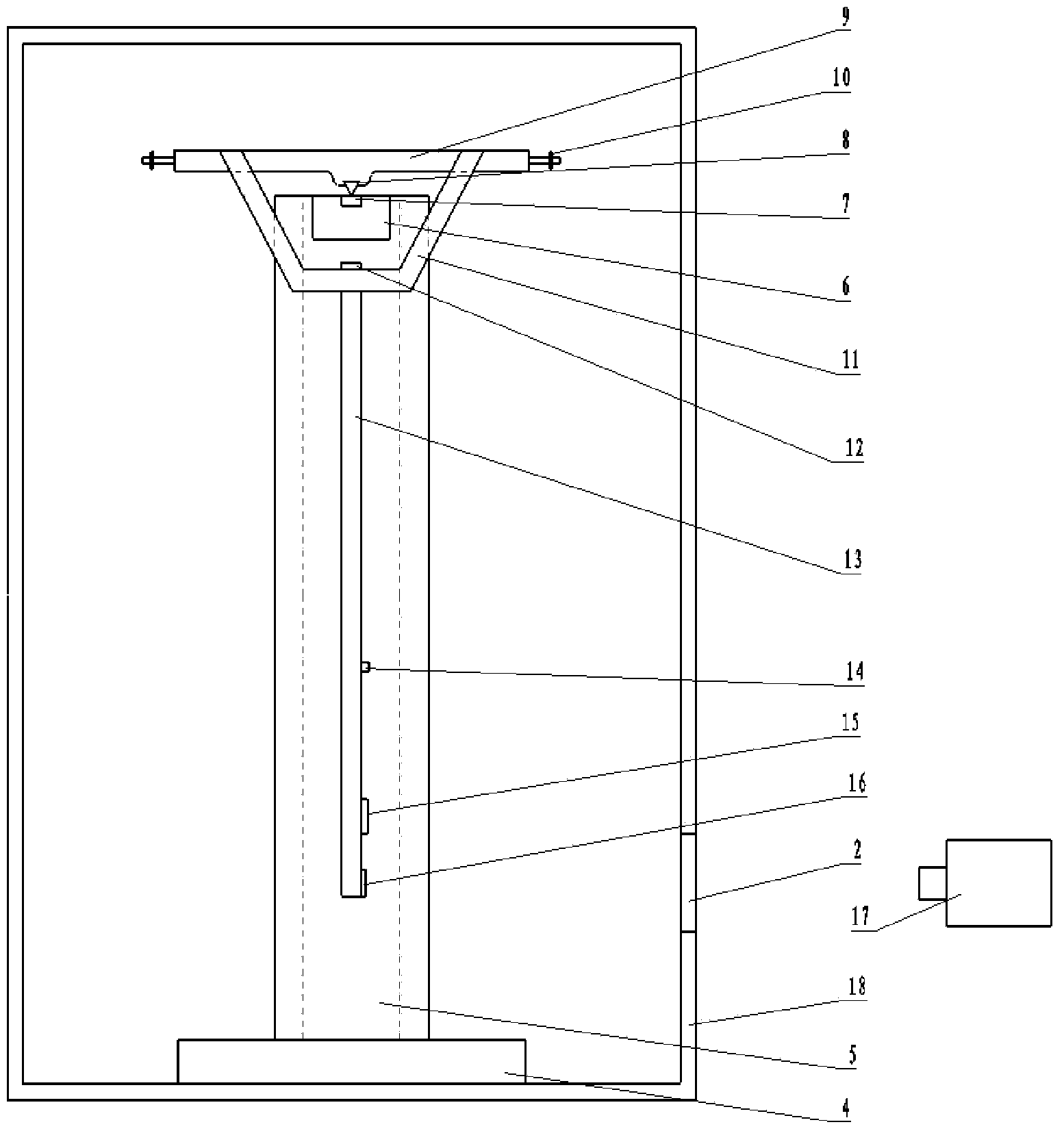 Dangling type micro-impulse testing device and method