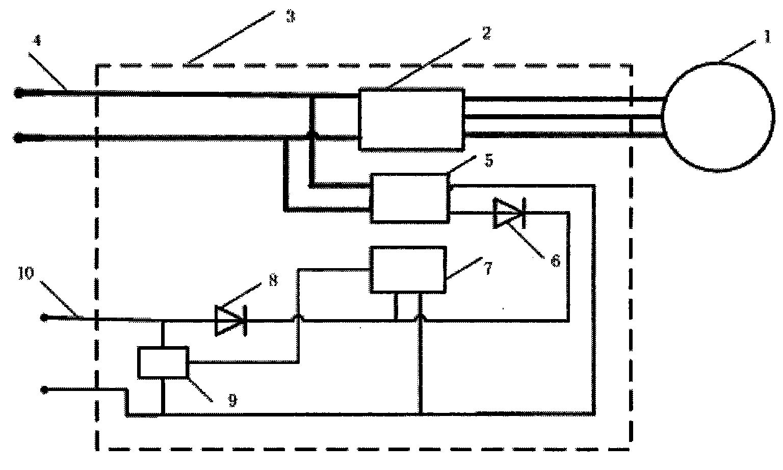 Direct-current low-voltage self-power supply device of driving system of driving motor for electric automobile