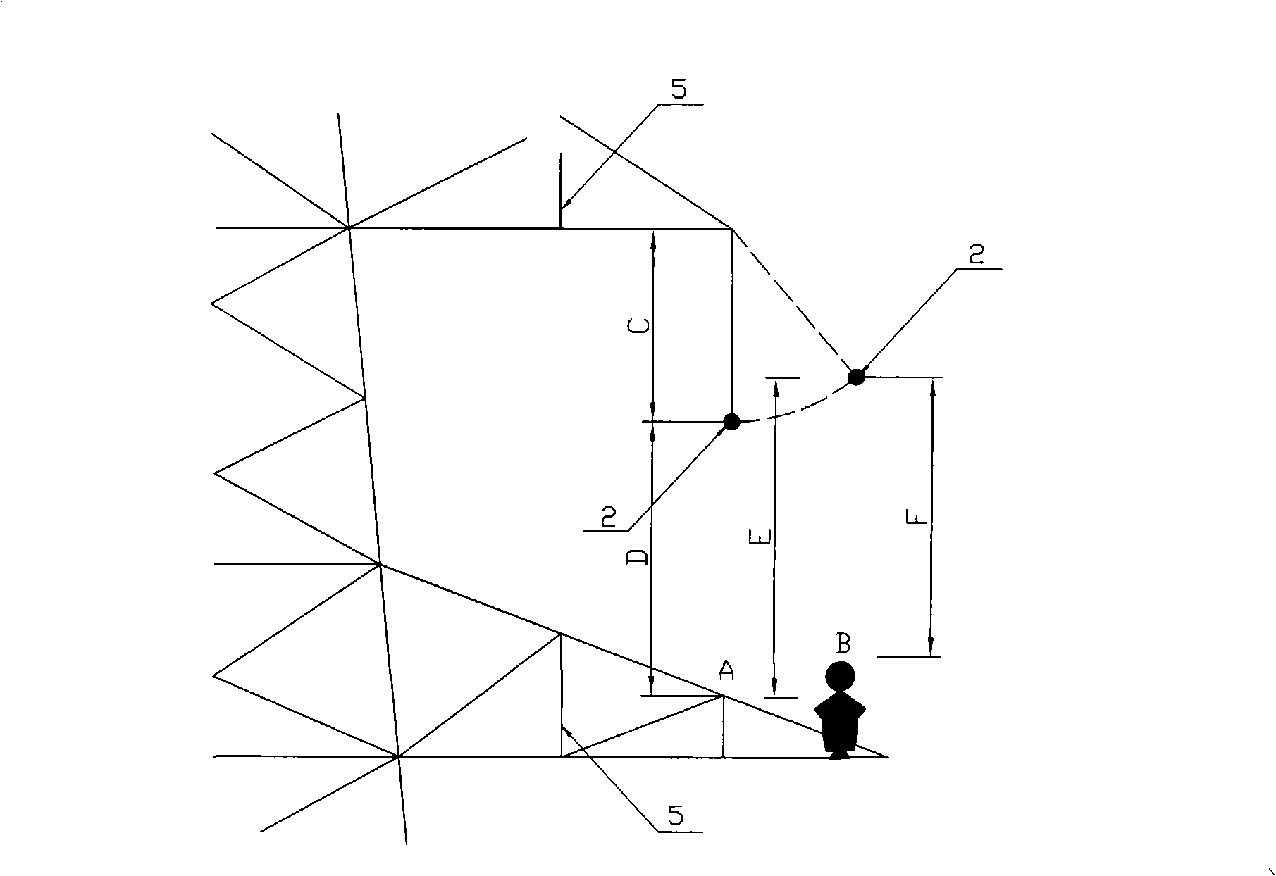 Safety distance extending method for live operation with earth electric potential of tension resistant tower crossarm