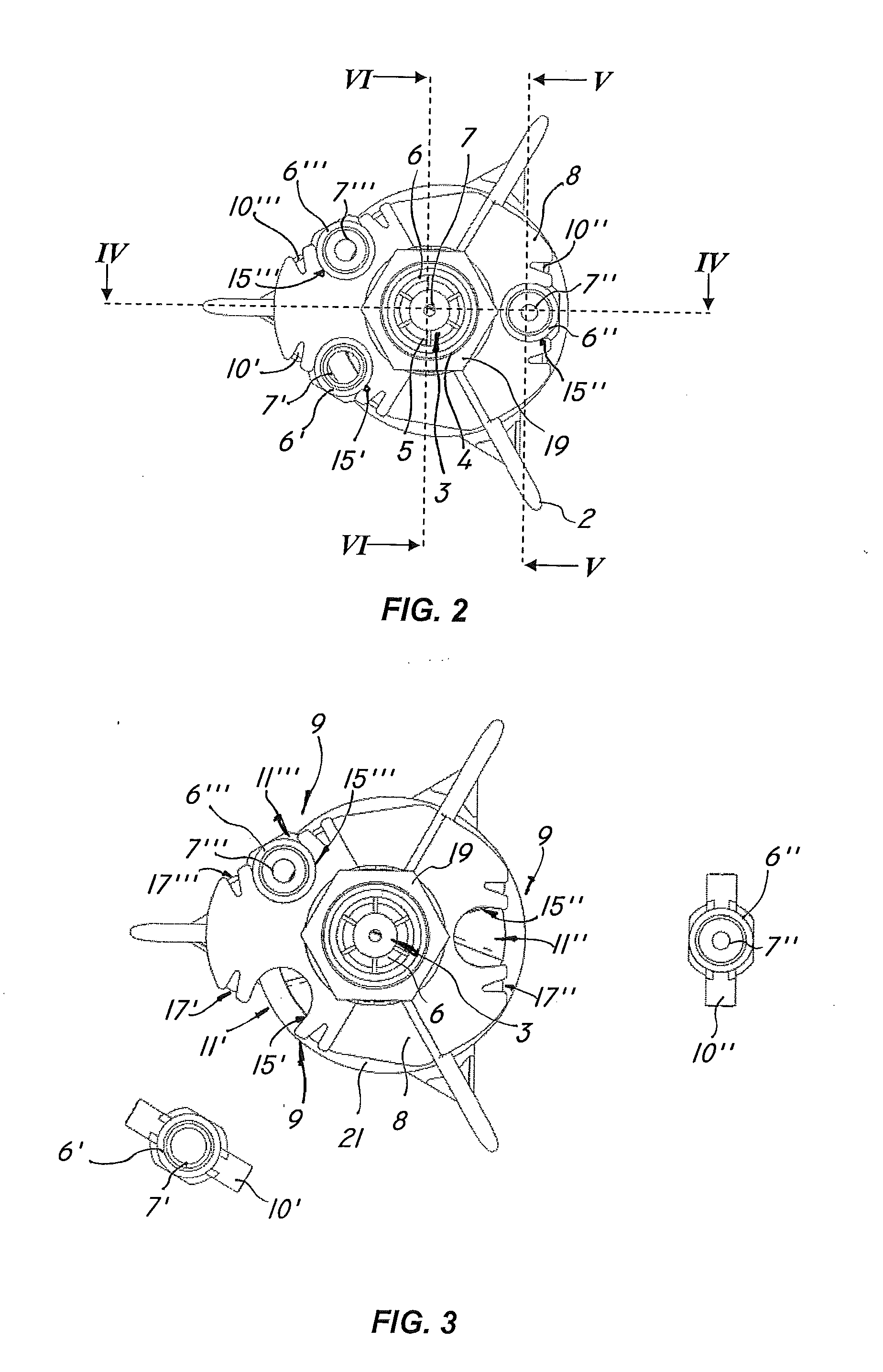 Liquid diffusing device with interchangeable nozzels