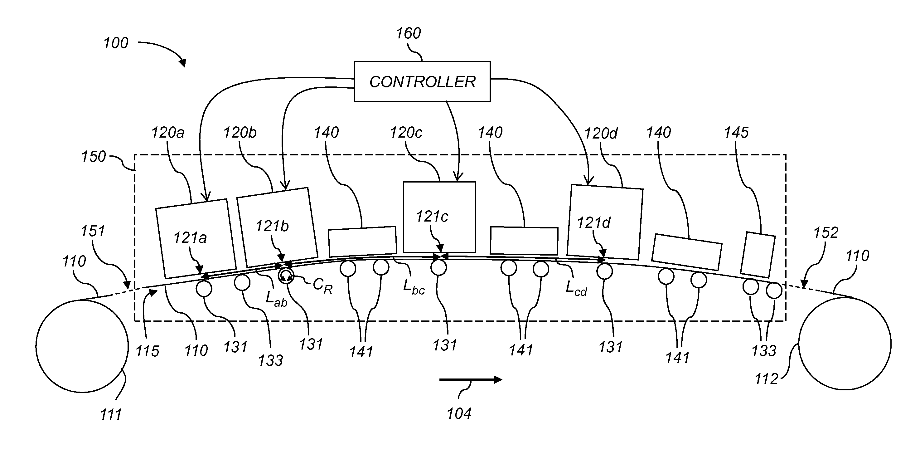 Printing system with span extension member