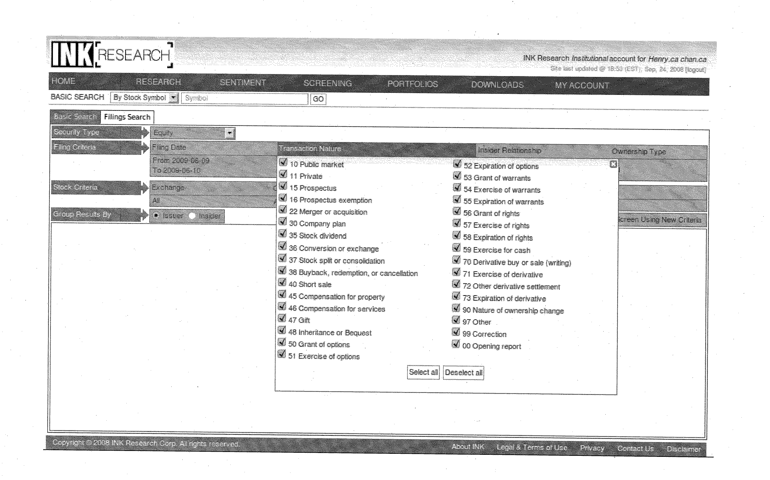 Dynamic Database Filter Method and System