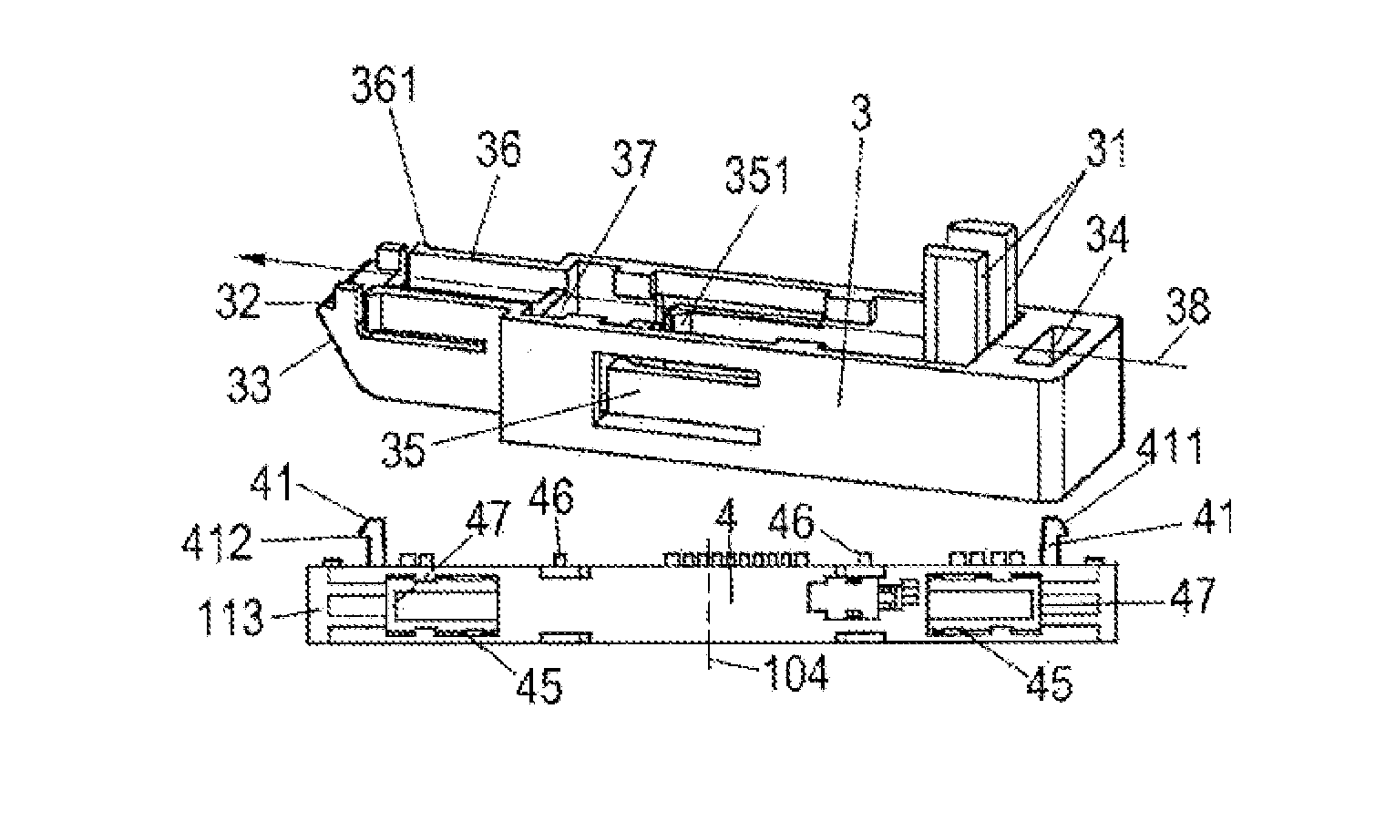 Mounting rail and module latching system