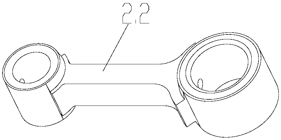 Combined connecting rod for compressor and compressor