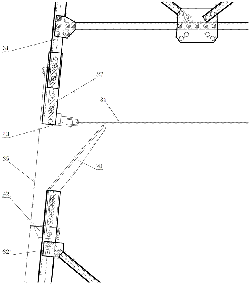 Installation assisting system for erection of power transmission line iron tower and erection method for iron tower