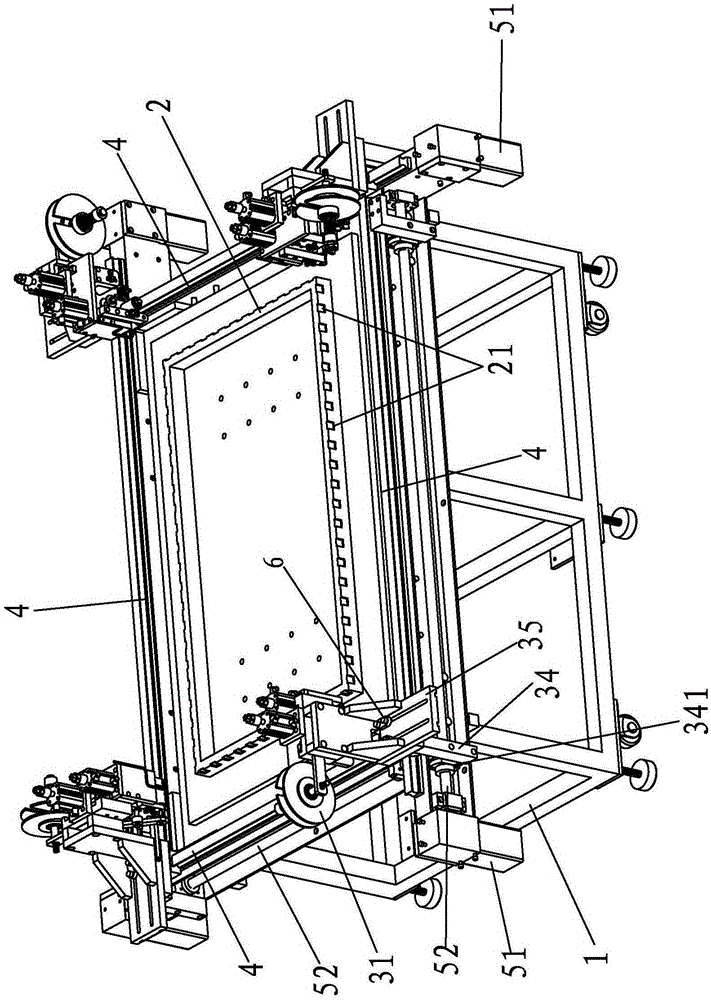 An automatic film sticking machine