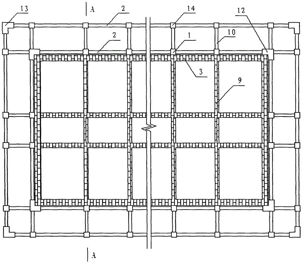 A kind of surrounding building structure and its construction method