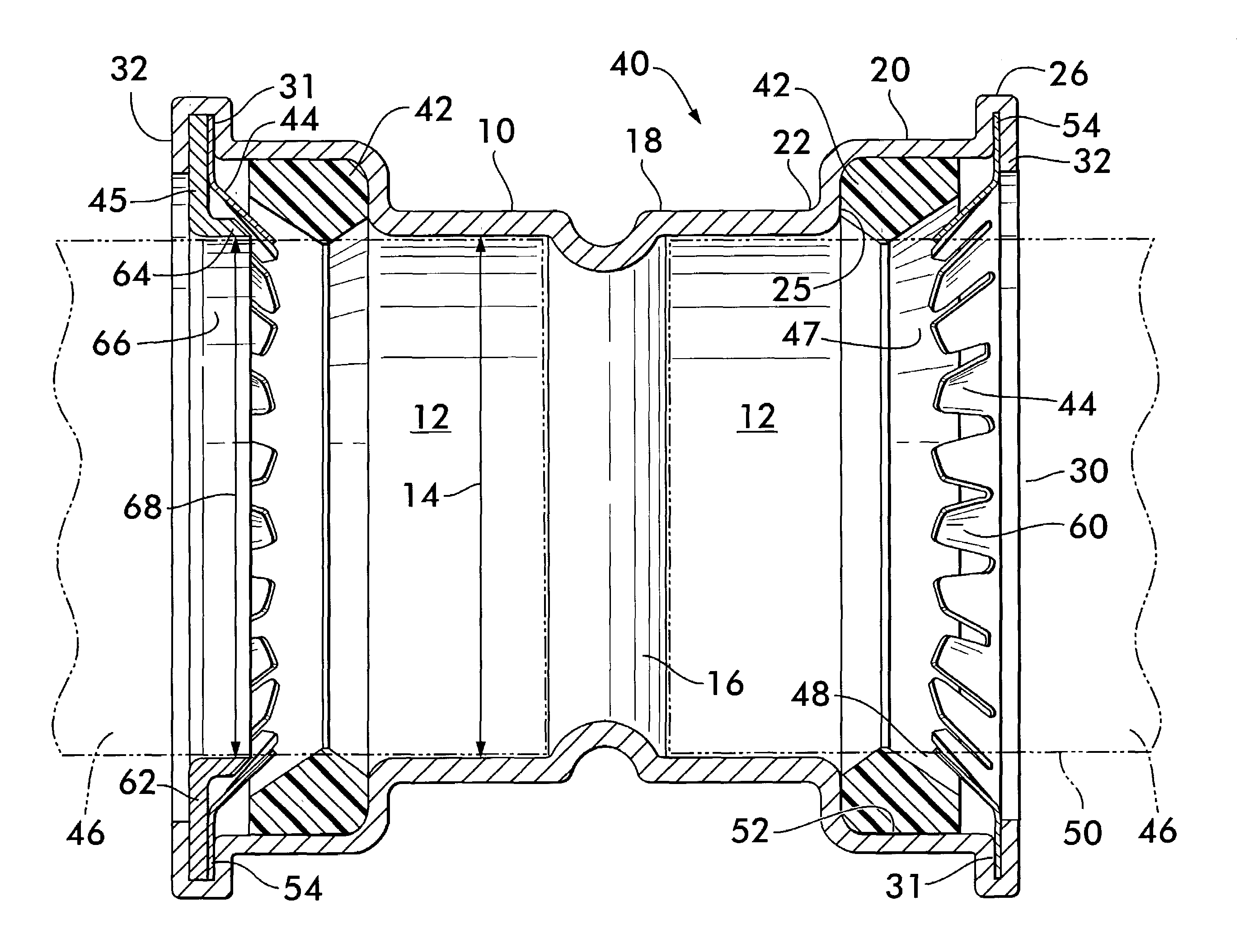 Clamping mechanical pipe coupling derived from a standard fitting