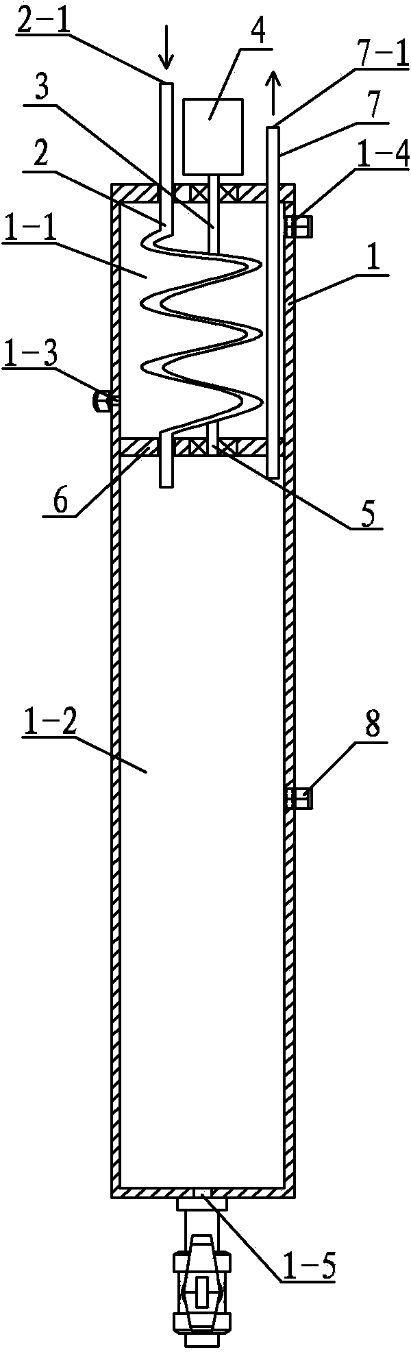 Device for condensing methane in rotating manner