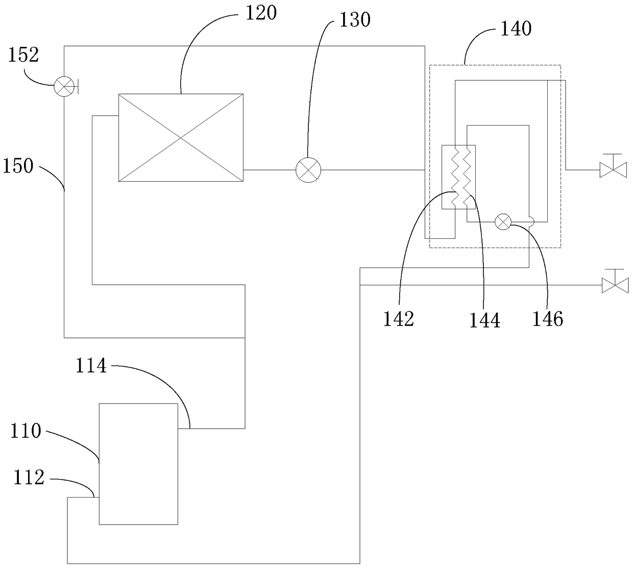 Refrigerant pipeline system of outdoor unit, air conditioner and cooling control method for the air conditioner