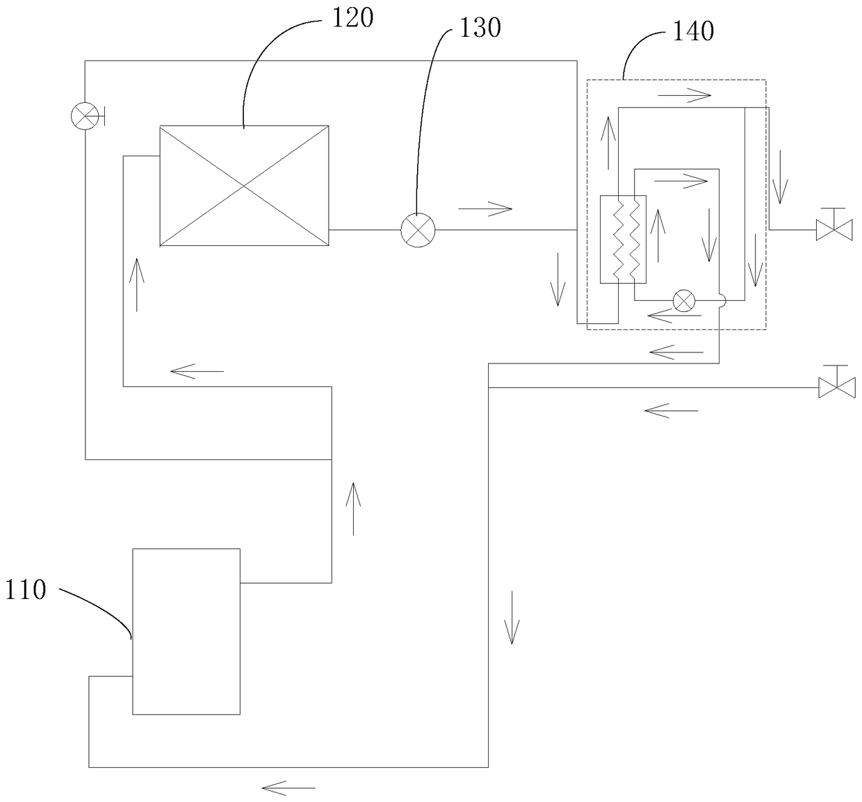 Refrigerant pipeline system of outdoor unit, air conditioner and cooling control method for the air conditioner