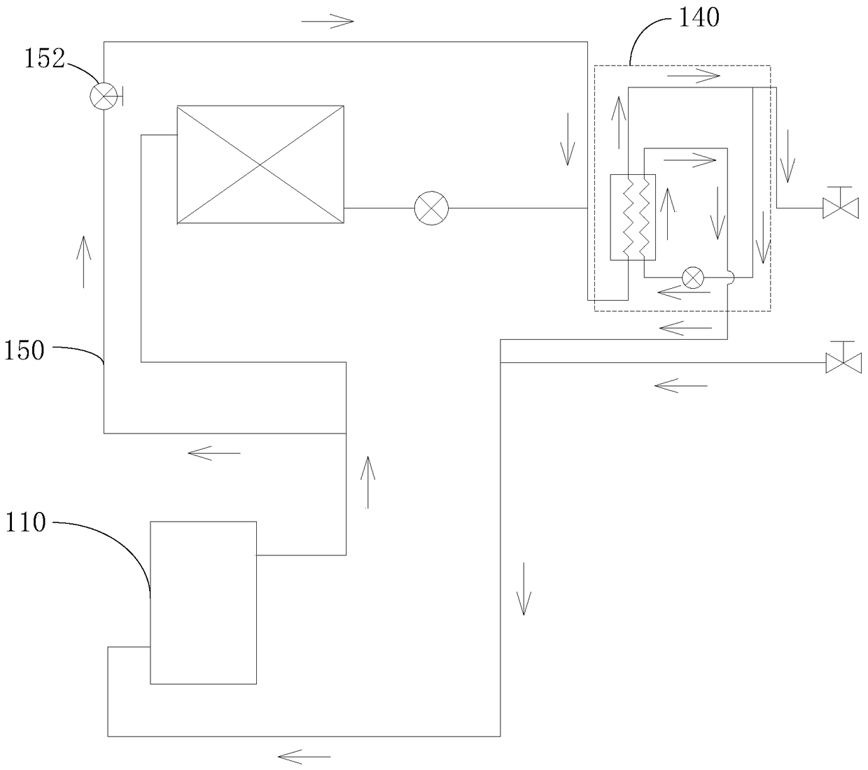 Refrigerant pipeline system of outdoor unit, air conditioner and cooling control method for the air conditioner