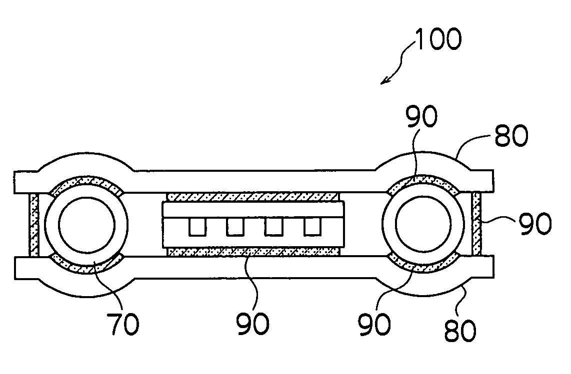 Connector-integrated type polymer optical waveguide, method and mold for producing the same