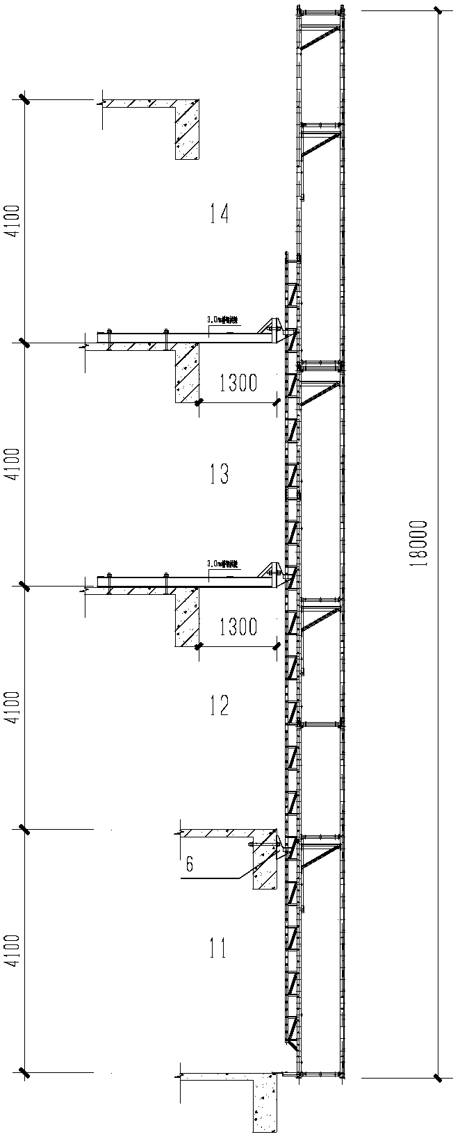 Inward construction method of variable cross-section integrated lifting operation platform for super high buildings