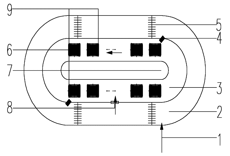 MBR wastewater treating system with double circular grooves