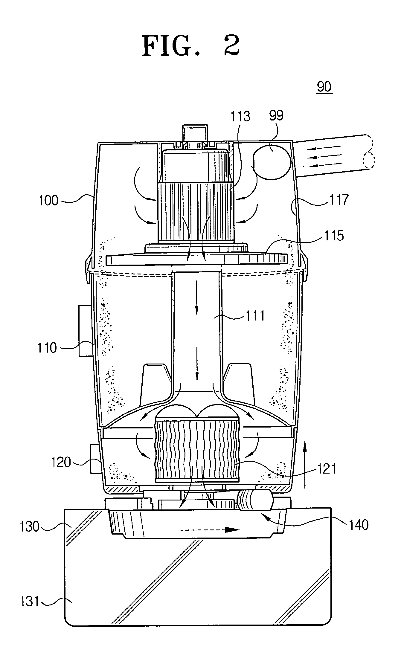 Attaching and detaching device for contaminant collecting receptacle of cyclone separator