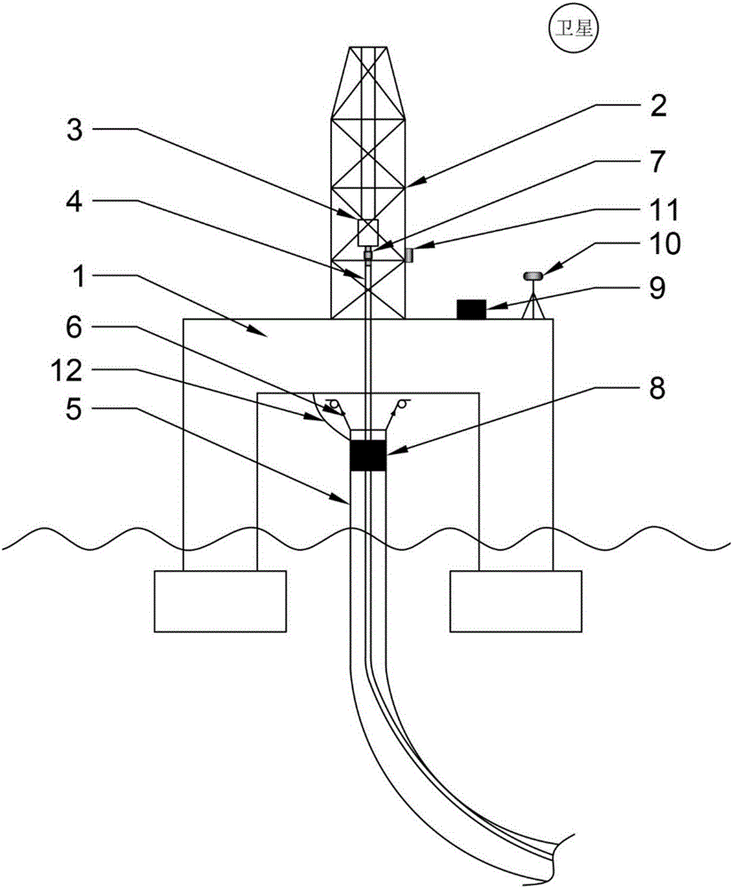 Deepwater drilling pipe monitoring-while-drilling device and method