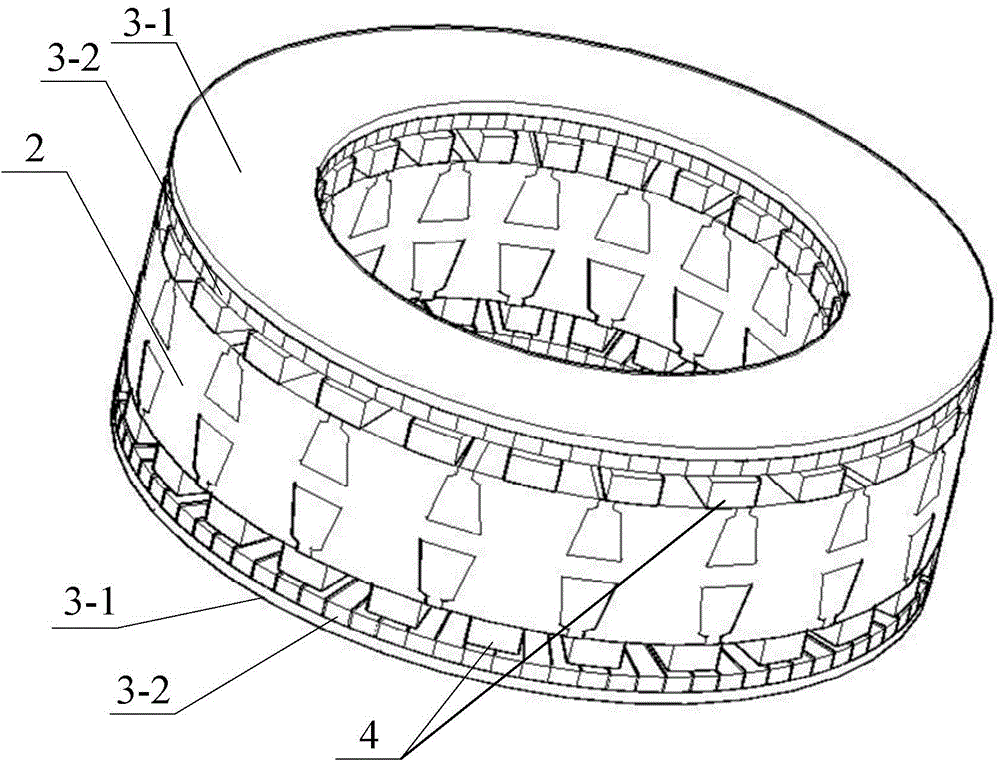 Axial magnetic field modulation type composite motor with improved flux modulation structure and improved magnetizing direction