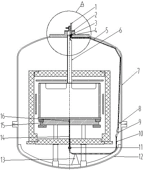 Internal inlet gas gas-cooling device of coagulation enhancing block of polycrystalline silicon ingot furnace and polycrystalline silicon ingot furnace