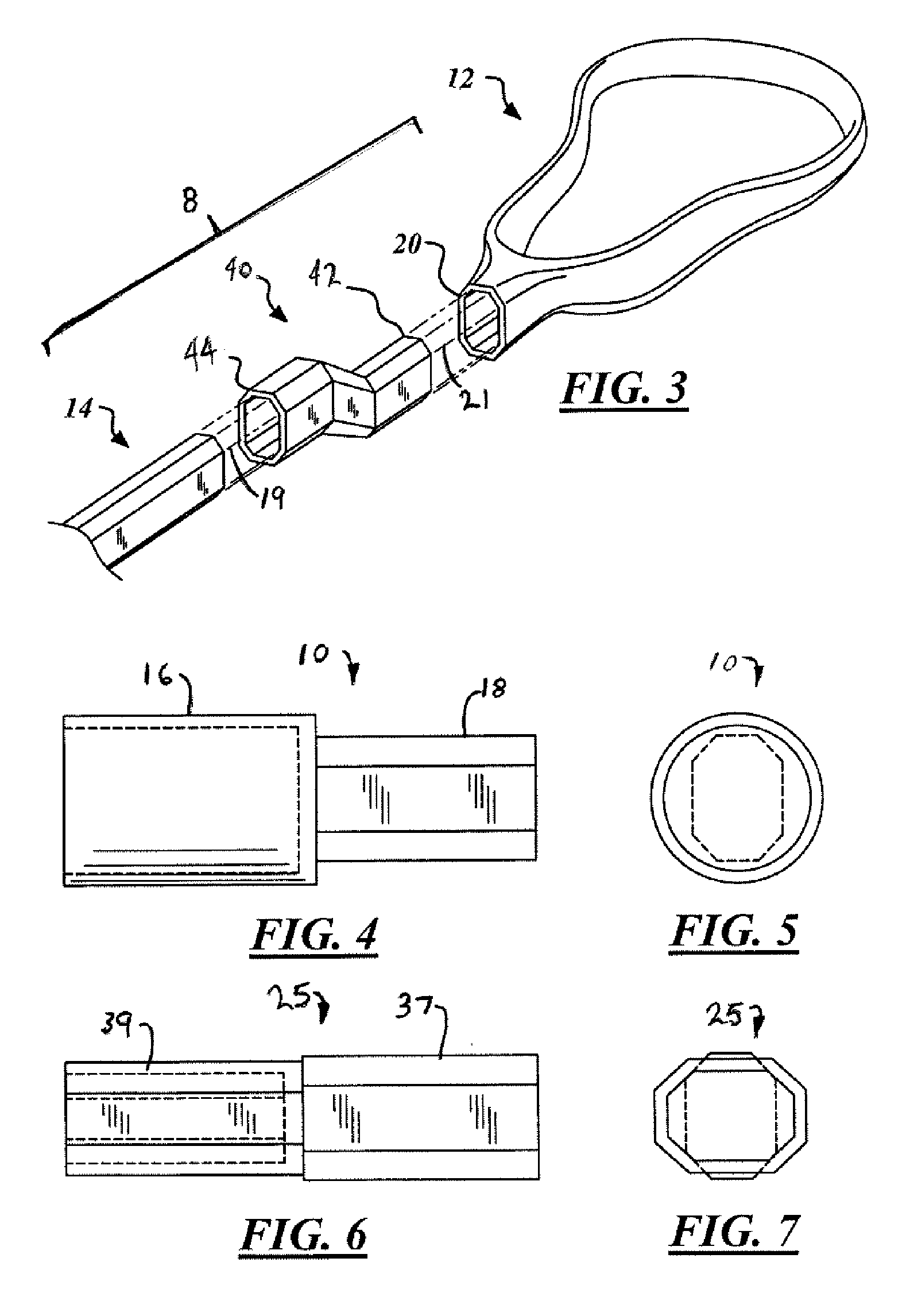 A coupling for attaching a lacrosse head to a lacrosse handle