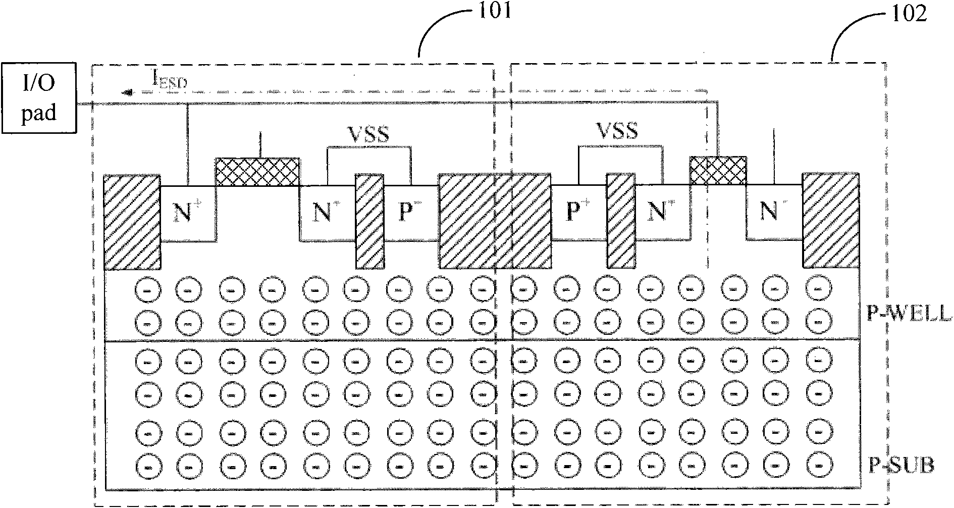 CDM (Charged Device Model) ESD (Electro-Static Discharge) protection circuit