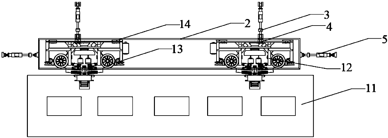 Hanging type single track vehicle rolling vibration test device