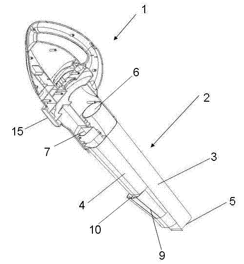 Handheld blowing suction machine with auxiliary air cylinder