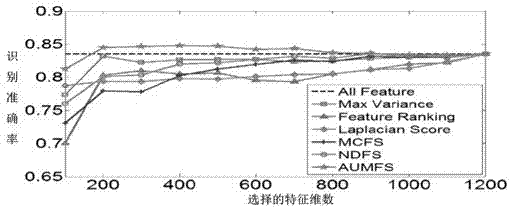 Human body behavior identification method adopting non-supervision multiple-view feature selection