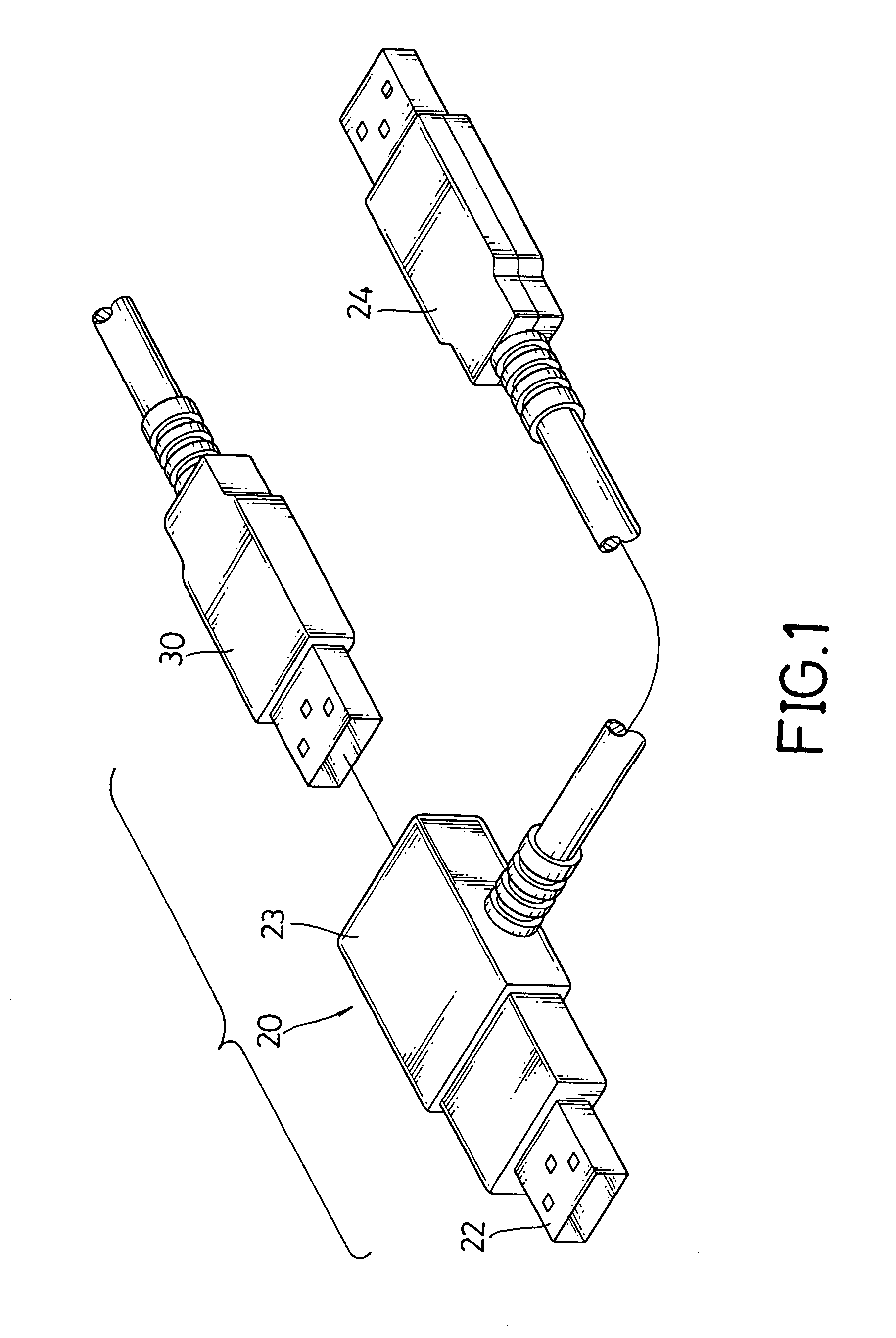 USB adapter with a power connector