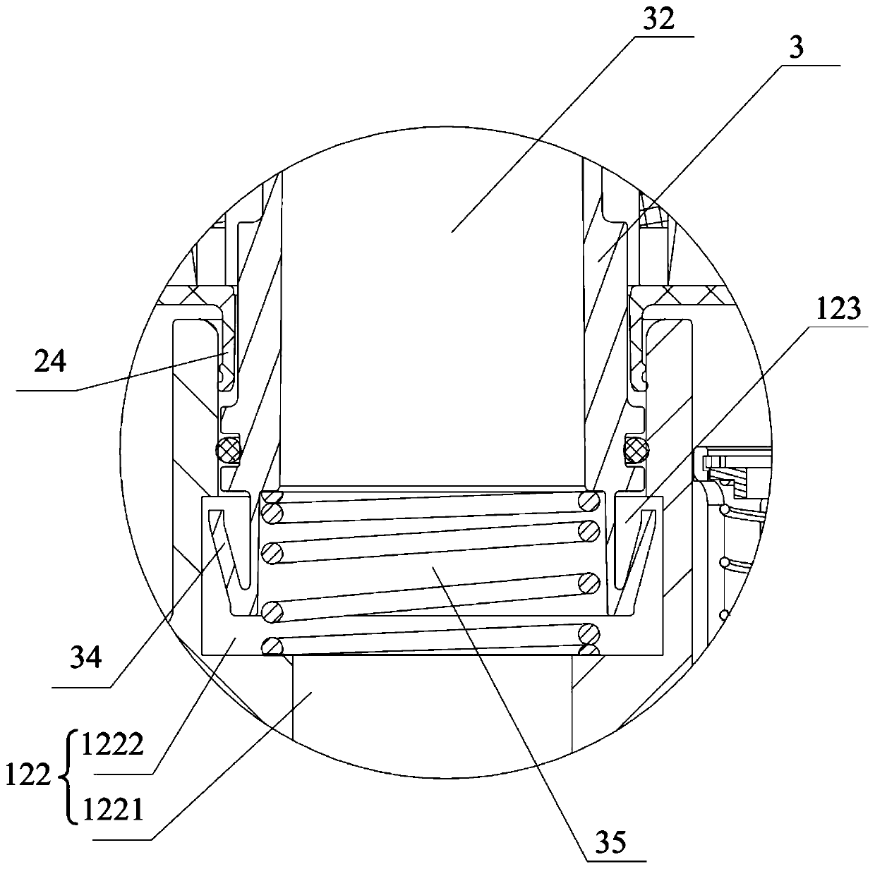 A filter and engine assembly