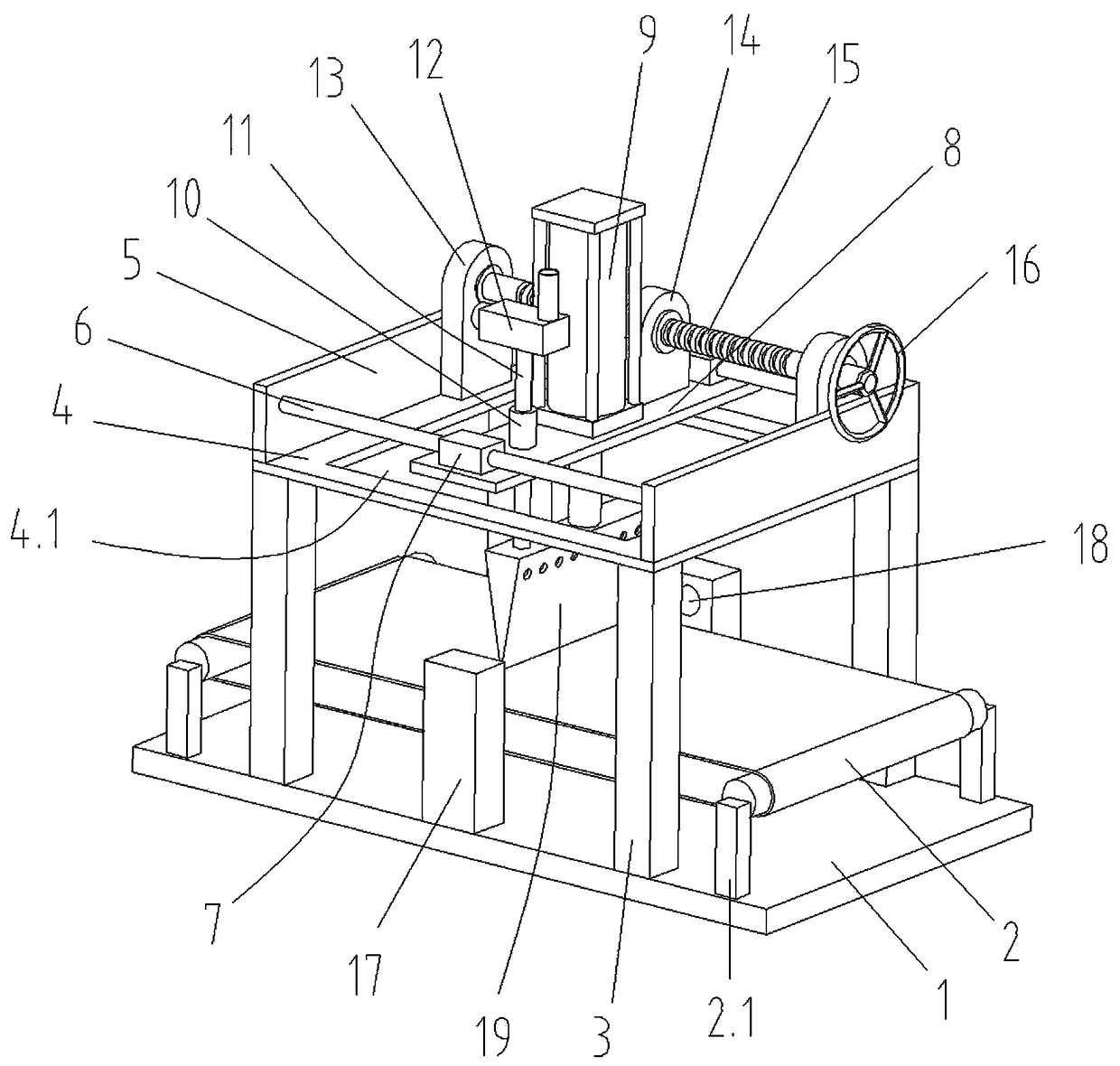 Rice band cutting-off machine