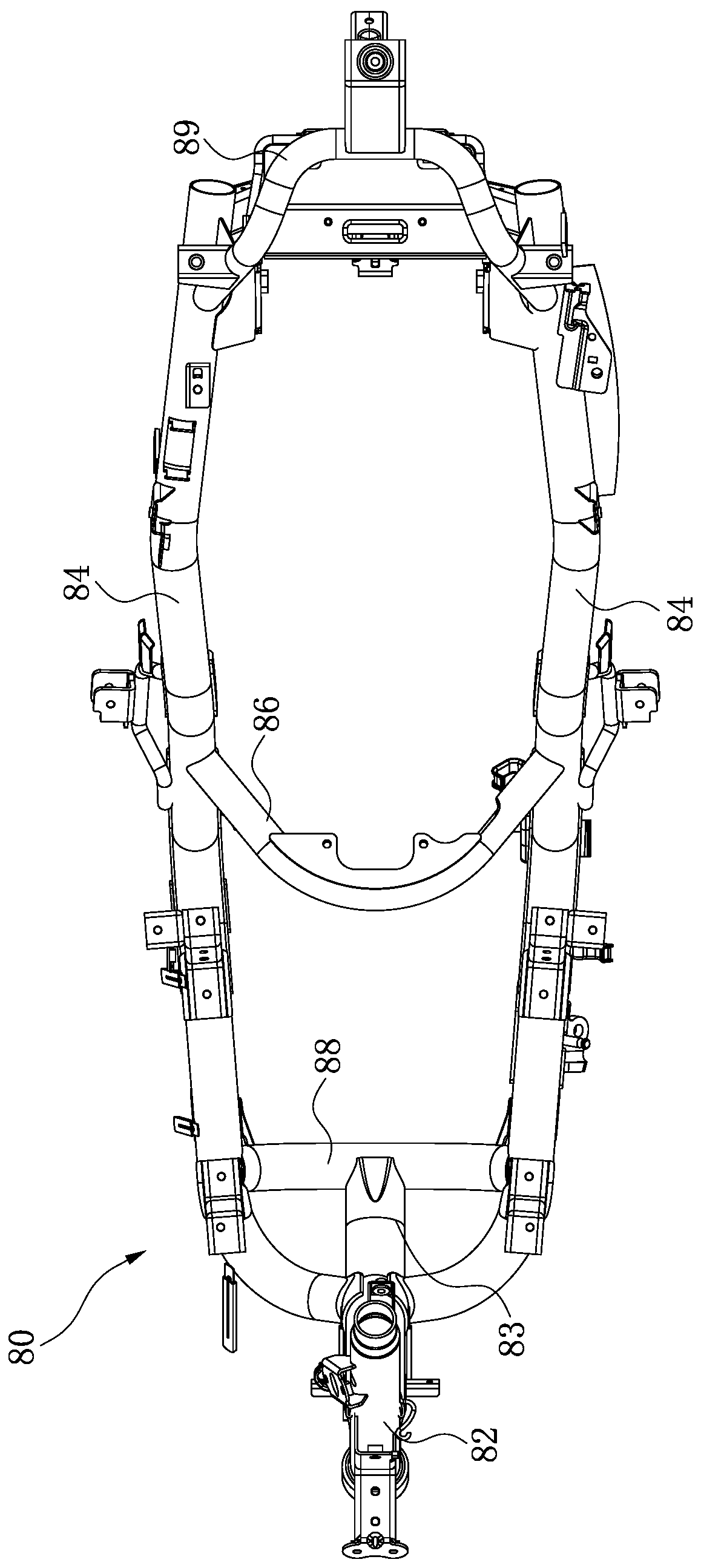 High-rigidity light-weight scooter frame