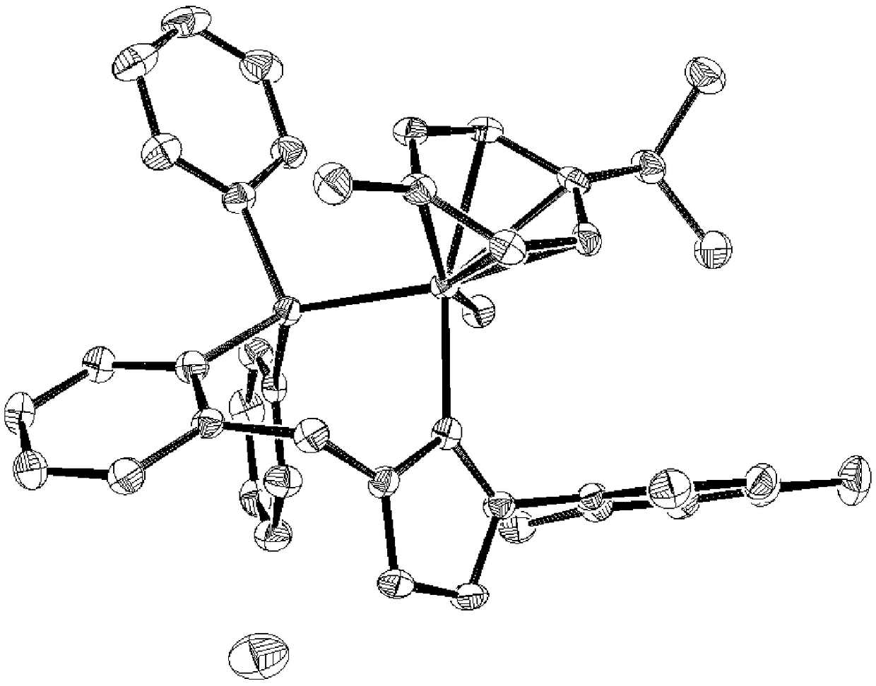 Novel bidentate phosphorus-N-heterocyclic carbine p-cymene type ruthenium complex catalyst as well as preparation method and synthetic application thereof