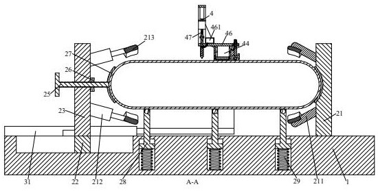 A metal horizontal pressure vessel automatic scribing, positioning and opening equipment