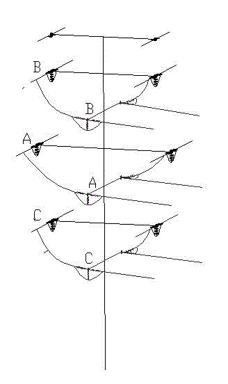 High-voltage line dual-T rod