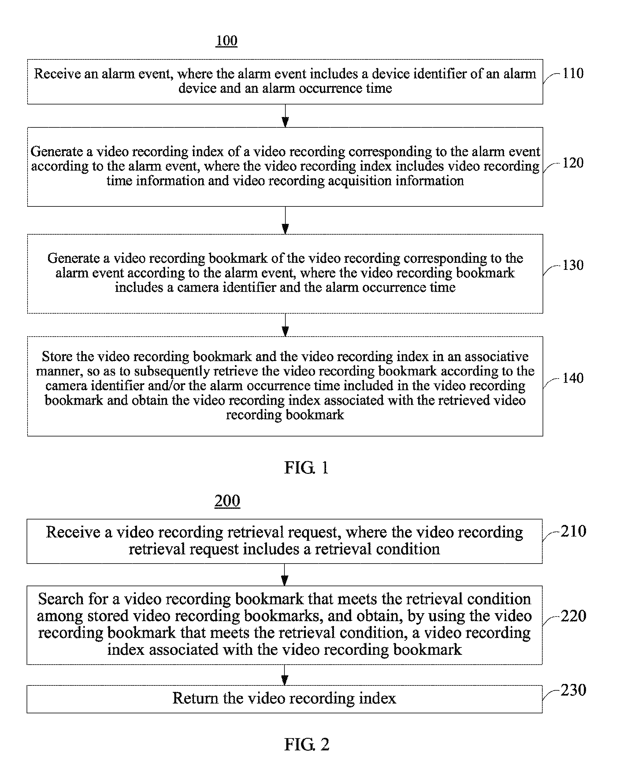 Method, device and system for implementing video recording retrieval